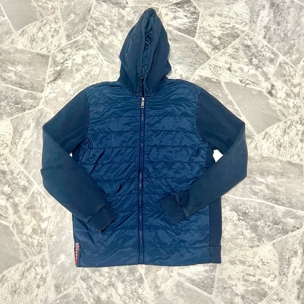 Prada Hybrid Down Jacket Hoodie Mens Size Medium